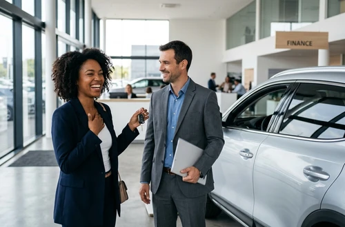 Customer getting answers about their car loan