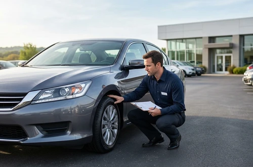 Happy borrower receiving car keys